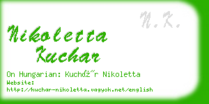 nikoletta kuchar business card